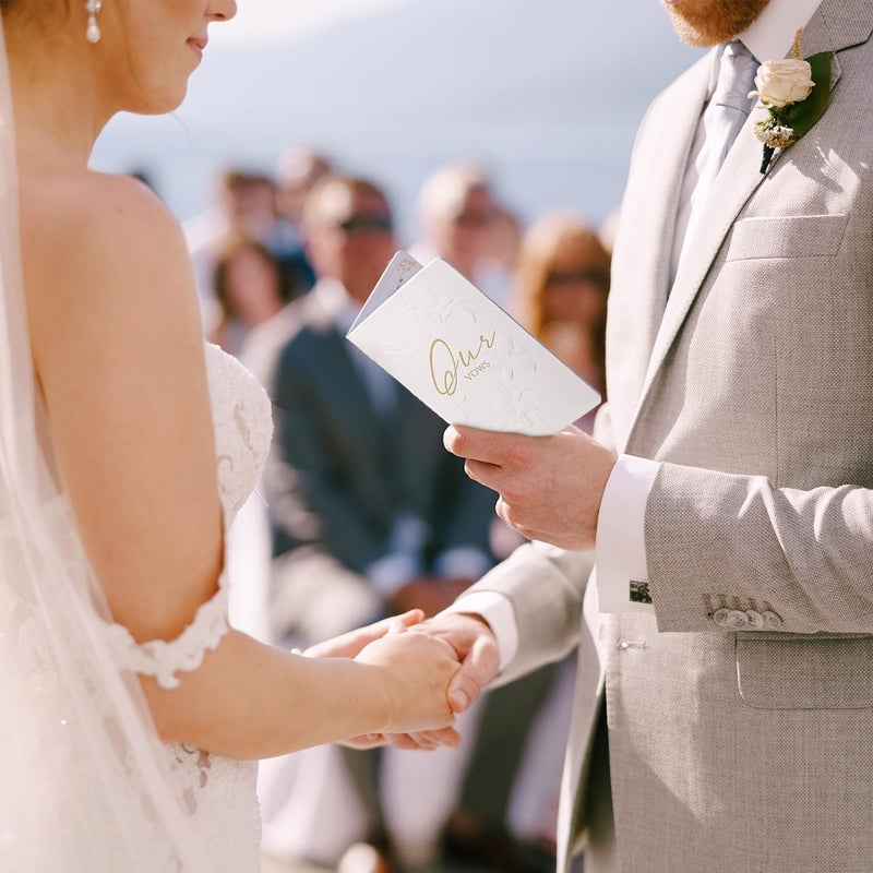 molekaus Vow Books,for Wedding Vow Books Wedding Gift for Bride and Groom Vows Book his and Hers with 28 Pages-5.5 * 3.5 in Wedding Notebook with Gilded Font Set of 2(Genderless) - Image 4
